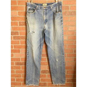 L.L.Bean Men's Classic Fit Straight Leg Jeans Distressed Pockets Blue Size 38x36